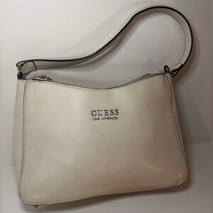 Guess Handbag, Medium, Off White, Strap Included. Some Wear, Cool Bag.